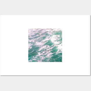 Light version blue green ocean waves Posters and Art